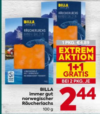 BILLA immer gut Norwegischer Räucherlachs