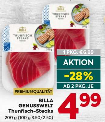 BILLA GENUSSWELT Thunfisch Steaks