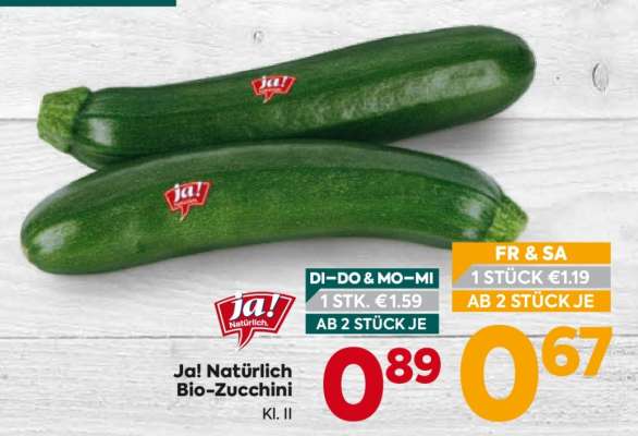 Ja! Natürlich Bio-Zucchini Kl. II