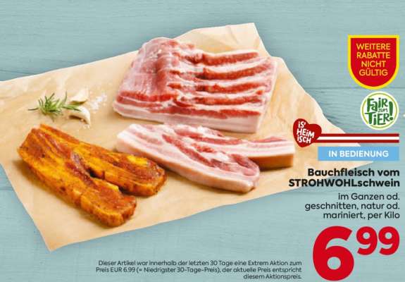 Bauchfleisch vom Strohwohlschwein