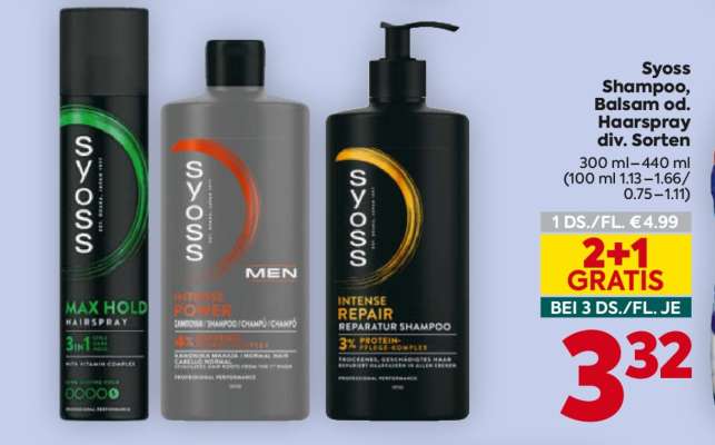 Syoss Shampoo, Balsam od. Haarspray div. Sorten