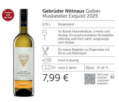 Gebrüder Nittnaus Gelber Muskateller Exquisit 2025