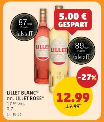 LILLET BLANC od. LILLET ROSE