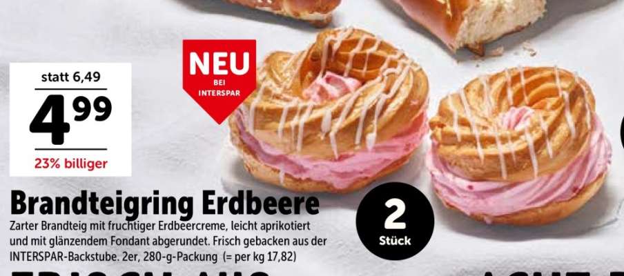 Brandteigring Erdbeere