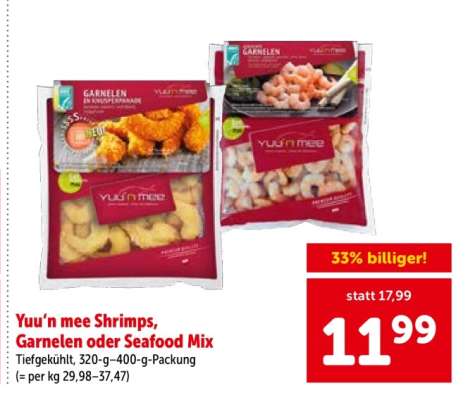 Yuu‘n mee Shrimps, Garnelen oder Seafood Mix