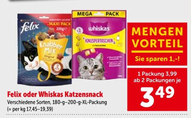 Felix oder Whiskas Katzensnack