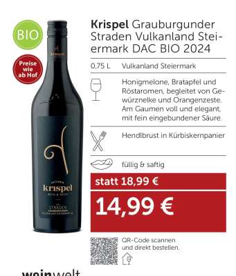 Krispel Grauburgunder Straden Vulkanland Steiermark DAC BIO 2024