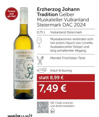 Erzherzog Johann Tradition Gelber Muskateller Vulkanland Steiermark DAC 2024