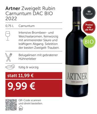 Artner Zweigelt Rubin Carnuntum DAC BIO 2022