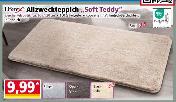 Lifetex Allzweckteppich „Soft Teddy“