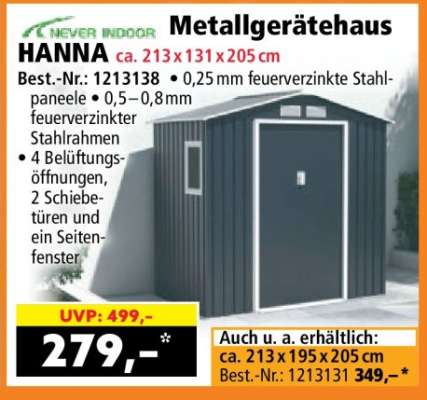 HANNA Metallgerätehaus