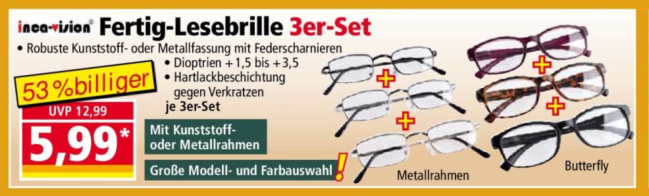 Fertig-Lesebrille 3er-Set