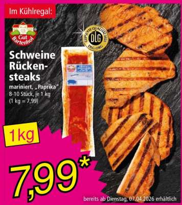 Gut Bartenhof Schweine Rückensteaks
