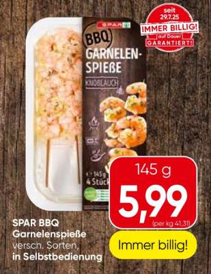 SPAR BBQ Garnelenspieße