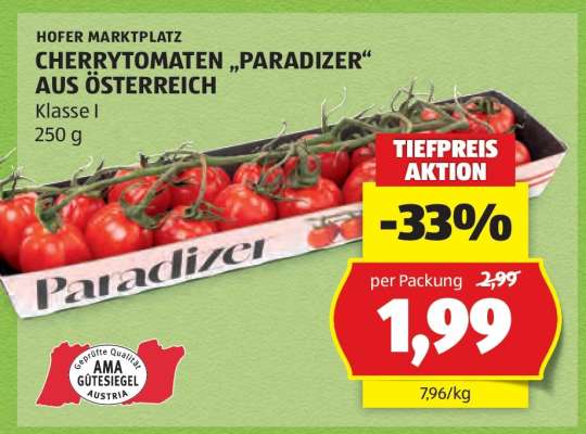 CHERRYTOMATEN „PARADIZER“ AUS ÖSTERREICH
