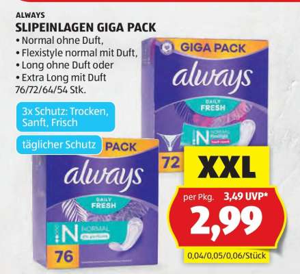 Always Slipeinlagen Giga Pack