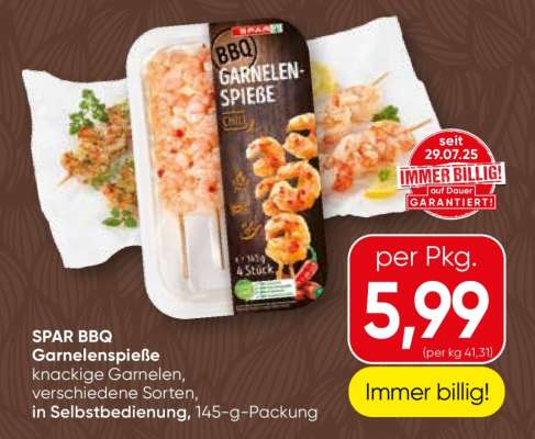 SPAR BBQ Garnelenspieße