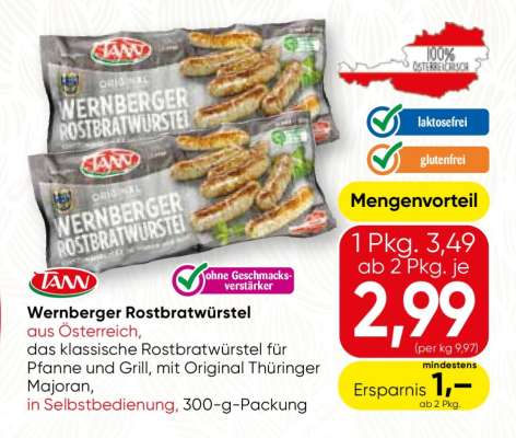 TANN Wernberger Rostbratwürstel