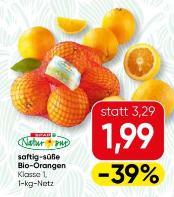 SPAR Natur*pur saftig-süße Bio-Orangen